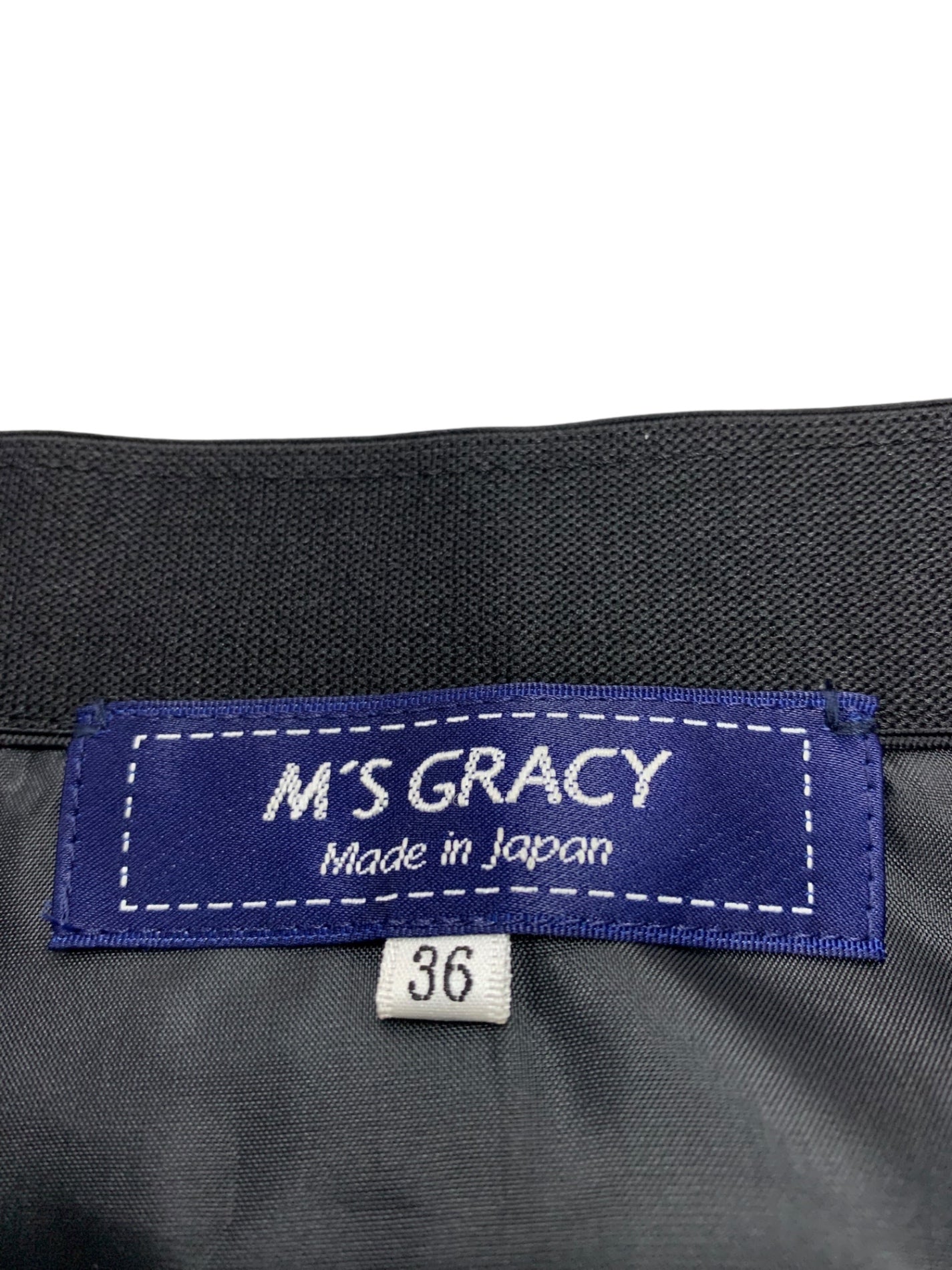 エムズグレイシー カメリアジャガードフレアー 317507 スカート 36 ブラック キルティング ITB4PUBSQJ60