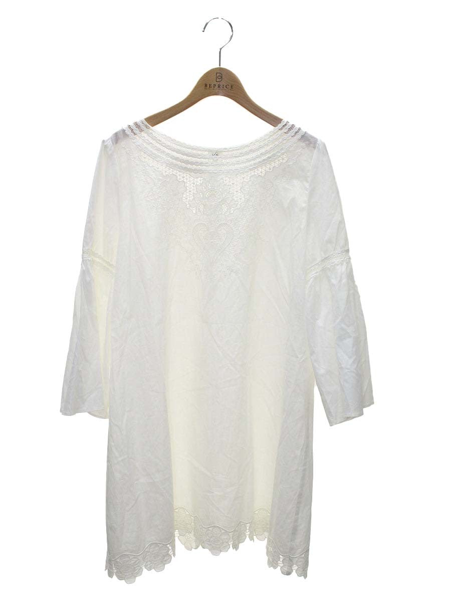 トゥービーシック W5M53-325-01 チュニック 42 ホワイト レース ITZHJQRO6LG0 【SALE】