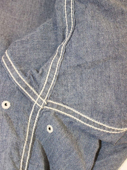 アンドワンダー ストレッチシャンブレー半袖シャツ 574-1183104 3 ブルー 21SS ITC6LU4I78NY