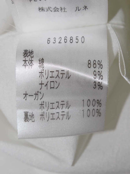 ルネ 6326850 ワンピース 36 ホワイト TISSUE バックジップ ラウンドネック IT4DNOTQKL7I 【SALE】