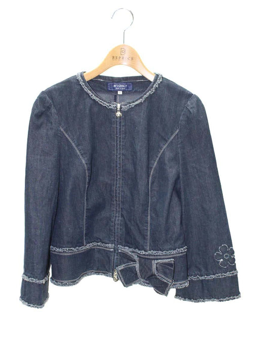 エムズグレイシー Zip Denim Jacket 914121 ジャケット 40 ネイビー ITCCHUGZELUT