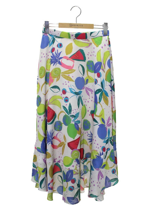 グレースコンチネンタル フルーツプリントフレアスカート 01222 21080-00 36 ホワイト/マルチカラー 22SS IT2RFTHSG6DQ