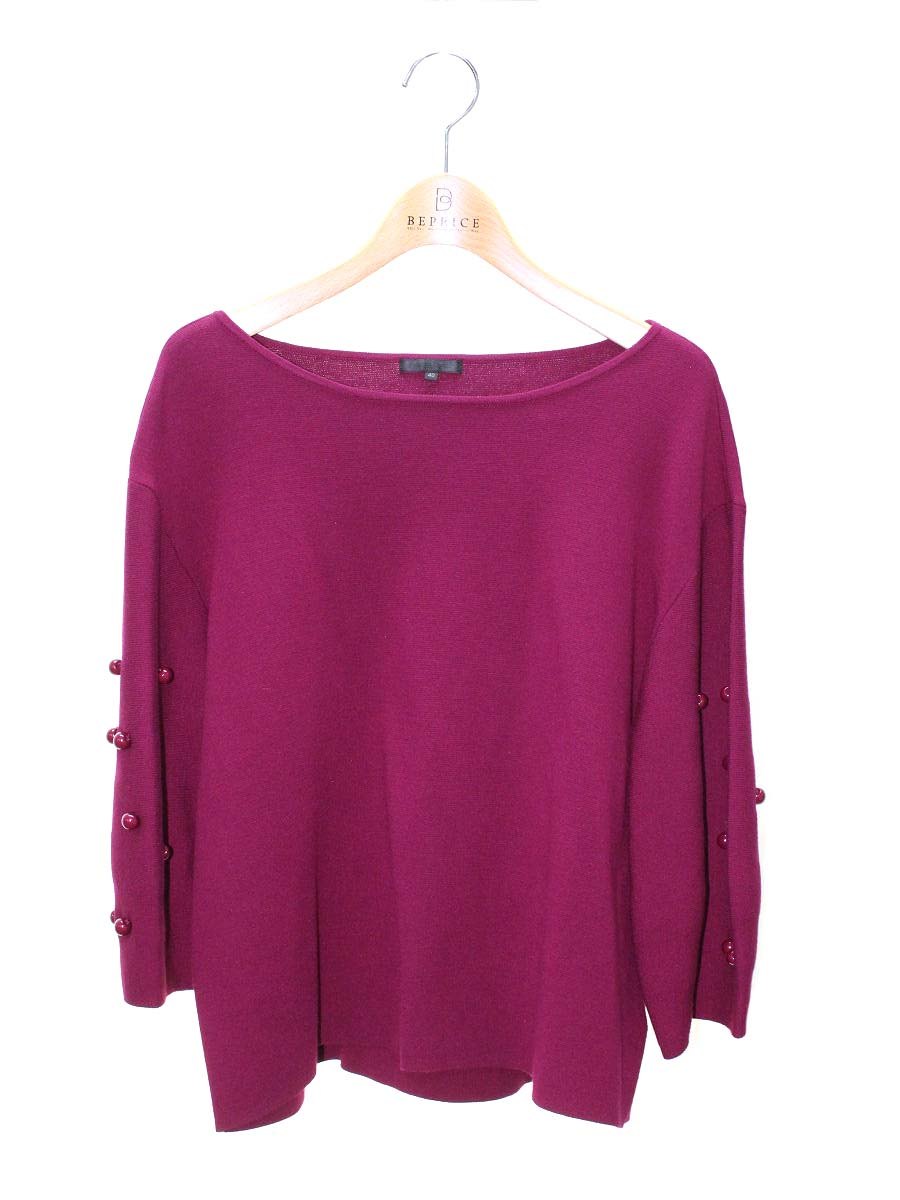 トゥービーシック W5N07-823-36 ニット 40 ワインレッド ボタン装飾 IT0Y6DHI1SUM