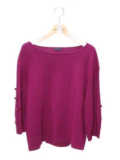 トゥービーシック W5N07-823-36 ニット 40 ワインレッド ボタン装飾 IT0Y6DHI1SUM