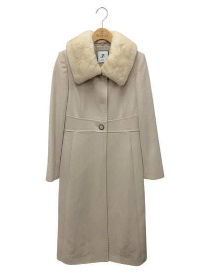 フォクシーブティック 39265 コート 38 ベージュ カシミヤ ミンクファー ITVT3ERRGVEO
