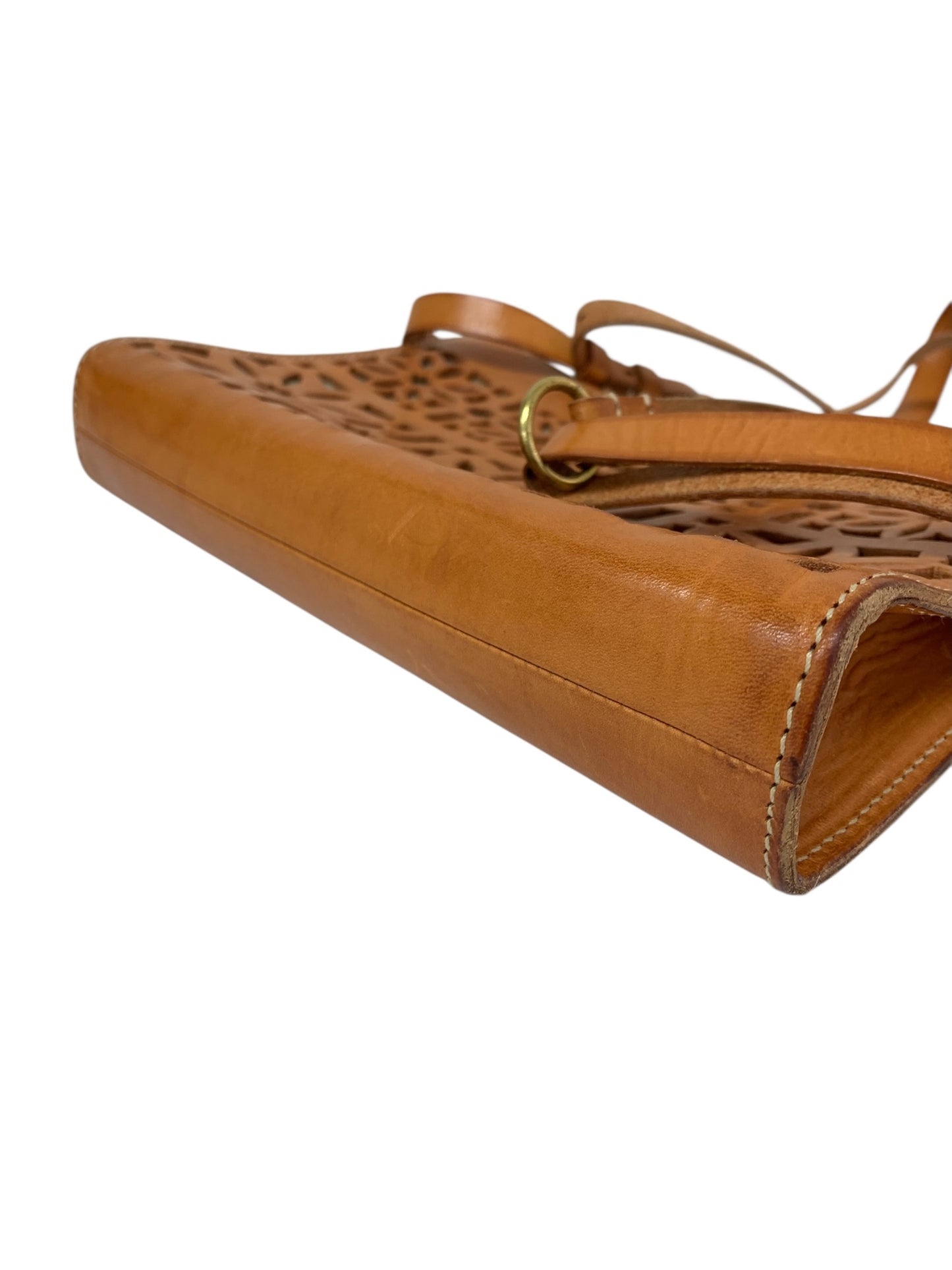 ゲンテン ショルダーバッグ ブラウン レザー フラワー カットワーク ITAVKPV7ZG5K 【SALE】