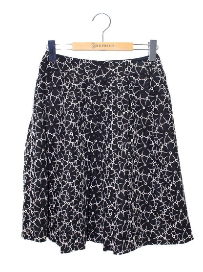 ルネ 6424420 スカート 34 ブラック カットワーク フラワーモチーフ IT1MO0E2L46Y 【SALE】