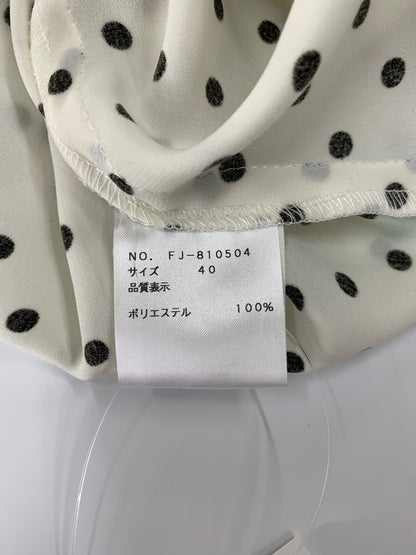 エムズグレイシー 810504 ブラウス 40 ホワイト ドット 水玉 パールボタン ITNFK39Y4J1C