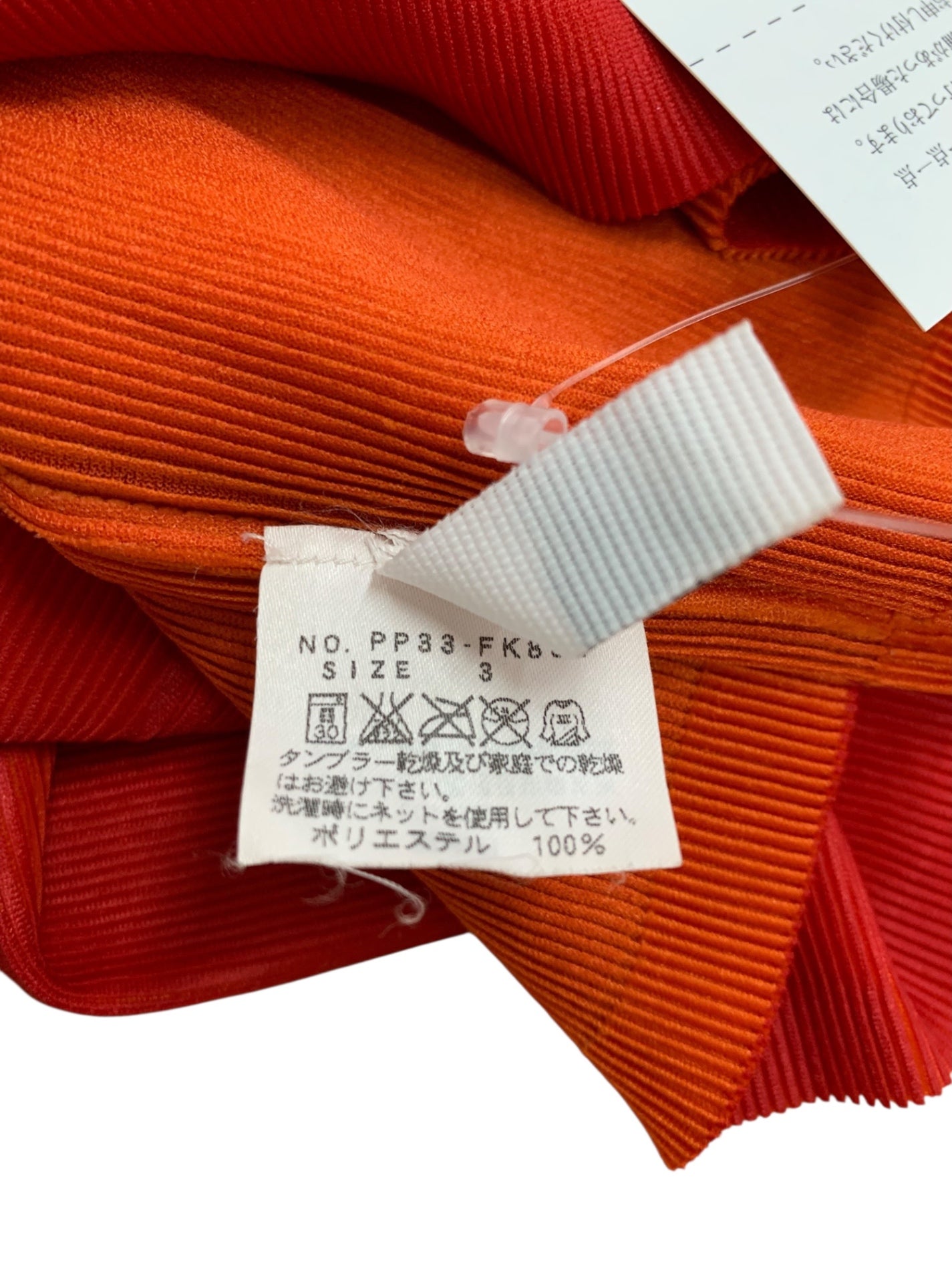 プリーツプリーズ PLEATS PLEASE タートルネックカットソーオレンジ3 プリーツプリーズ イッセイミヤケ ハイネック カットソー PP2