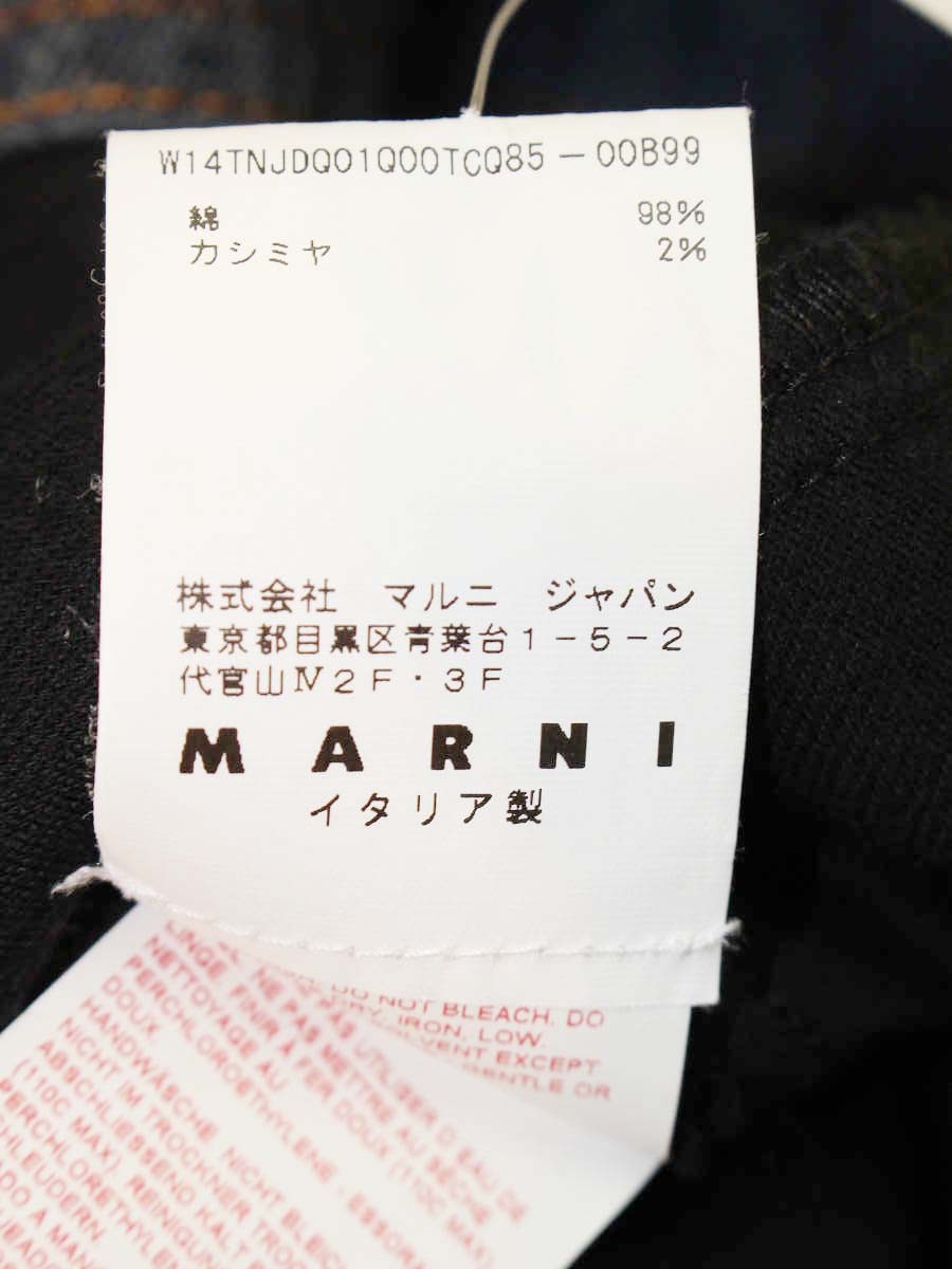 マルニ TNJDQ01Q00TCQ85 ワンピース 38 ネイビー 切替デニムベロア ITUIXB68Z64G