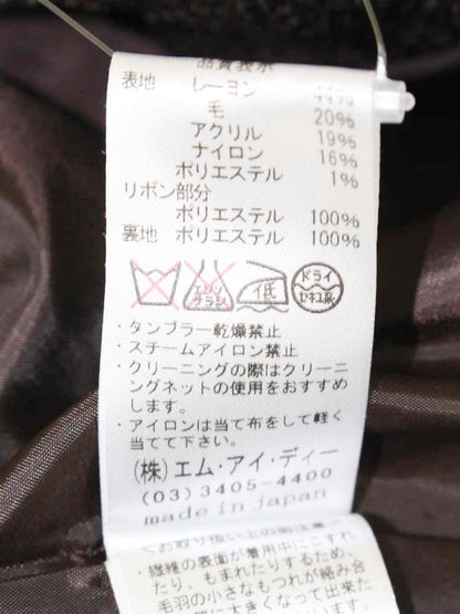 エムプルミエ ジャケット 34 ブラウン リボン ラメ IT37TAZVKJ56 【SALE】