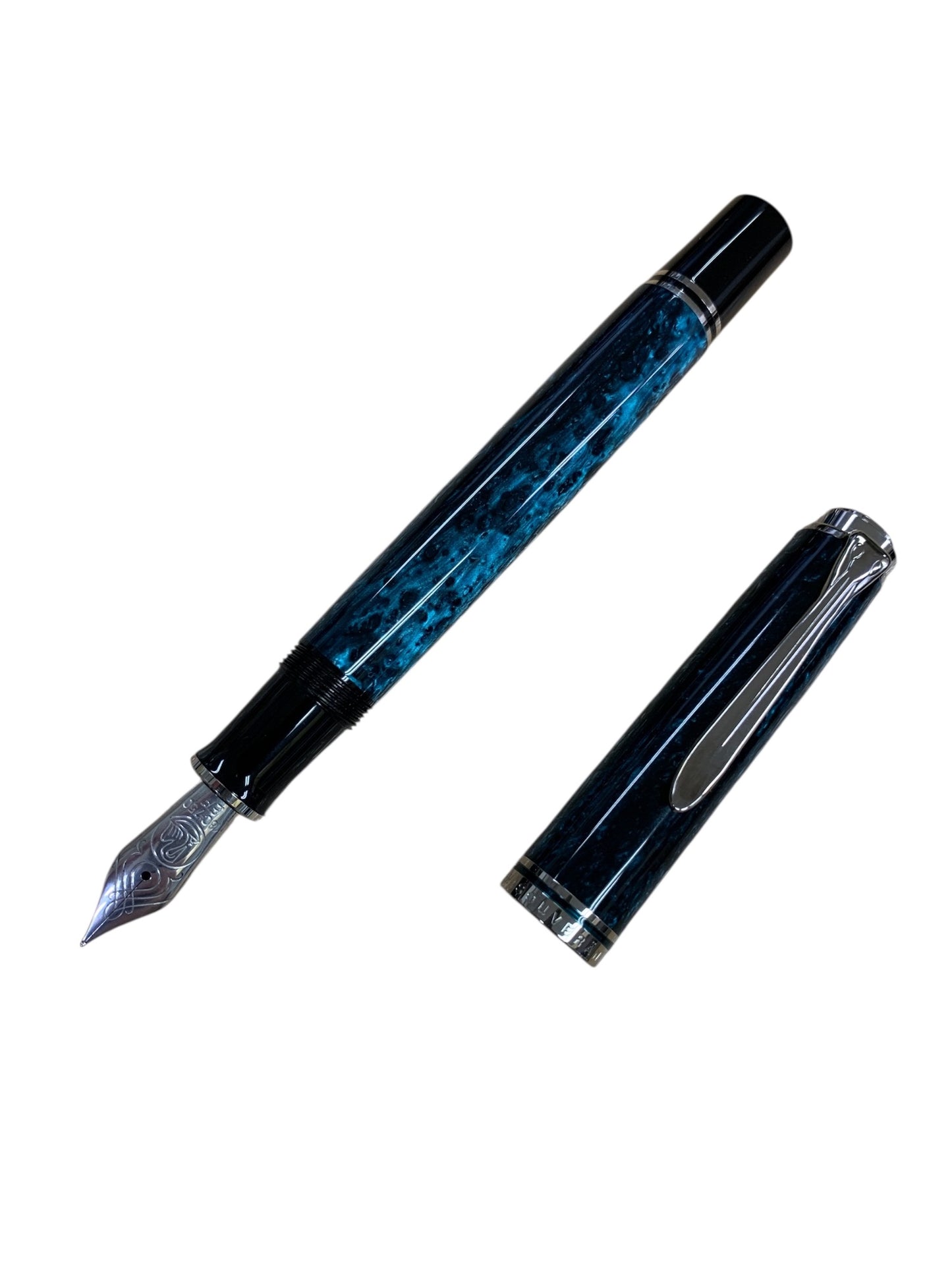 ペリカン 万年筆 スーベレーン M805 オーシャンスワール グリーンブルー EF 18C 750 ITYRETFSML5K