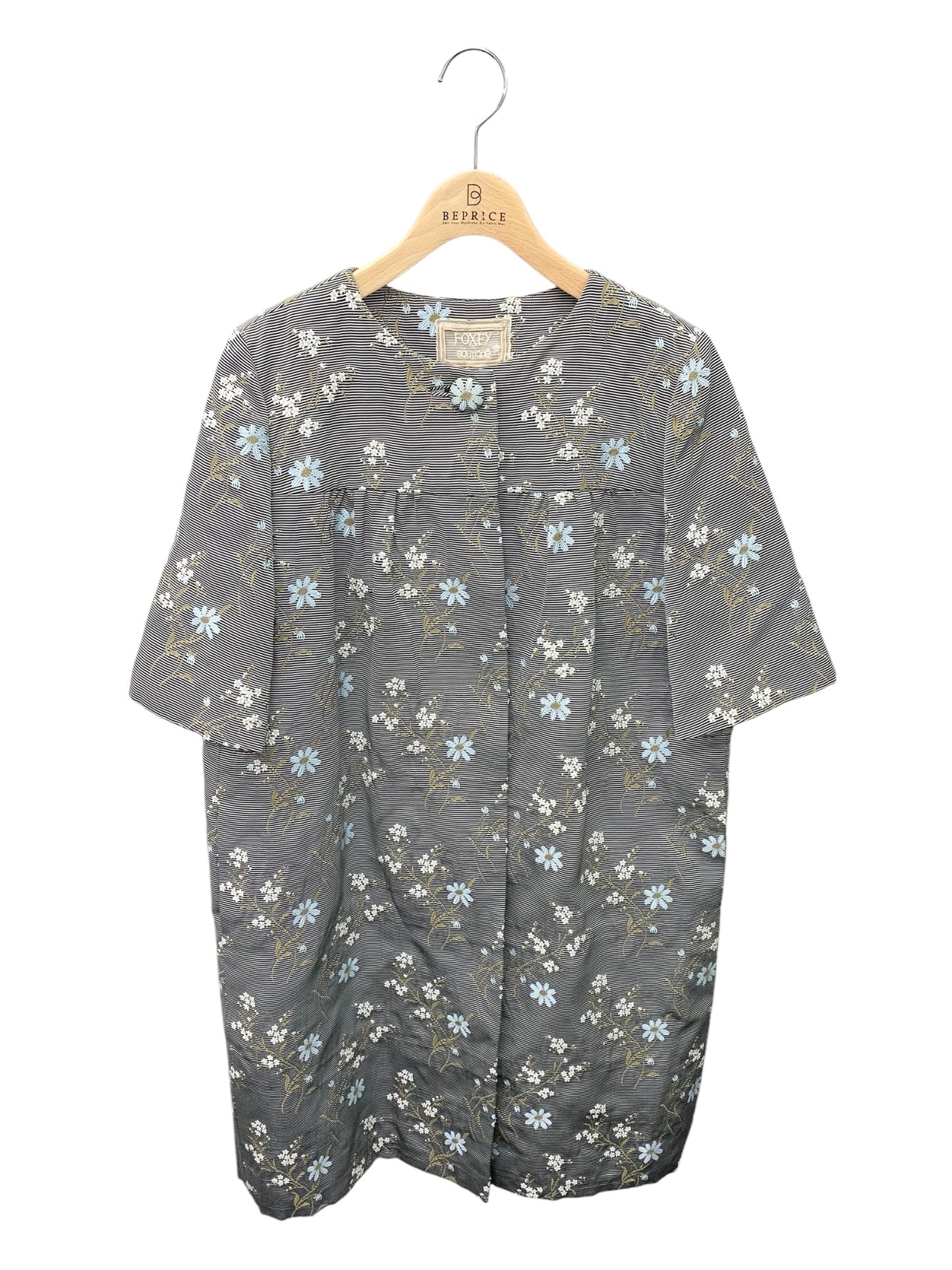 フォクシーブティック フローラルジャガード コート 35684 40 ブラック ITM7HNAEH2SG