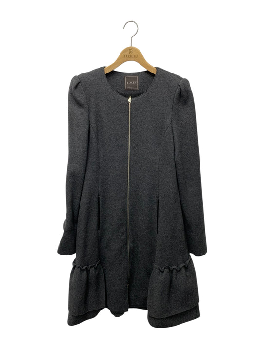 フォクシーブティック コート ウェブ 28944 40 グレー フリル ノーカラー ITSQLMAC9BWC