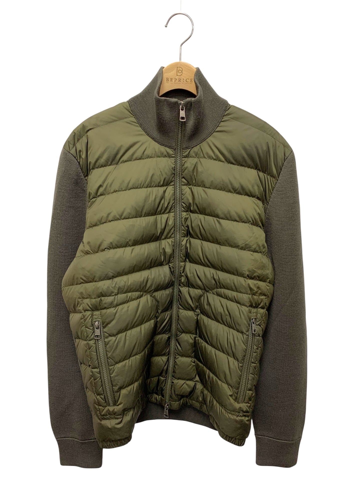 モンクレール CARDIGAN TRICOT F20919B50700 A9341 ダウンジャケット L カーキグリーン ニット ITEHK7J122PY