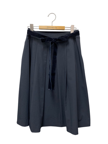 エムズグレイシー 117313 スカート 40 ネイビー タックフレア ITXWT0NETZ7I