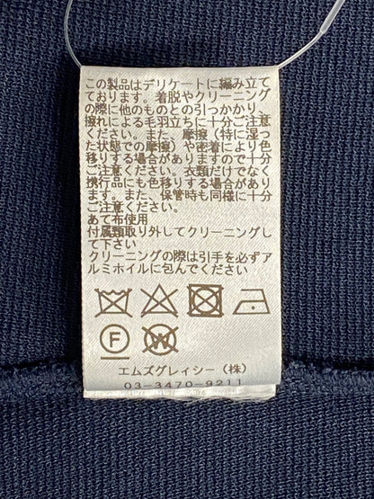 エムズグレイシー 818335 カーディガン 40 ネイビー 白襟付き カメリアWジップ ITBZG5S5EAAH