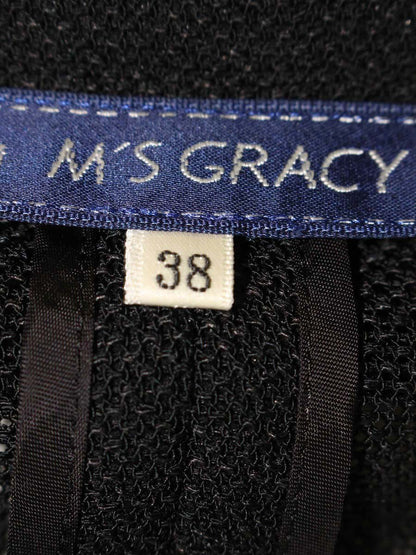 エムズグレイシー 624330 ジャケット 38 ブラック 花 ボタン ラインストーン ITSPS5VWQYH4