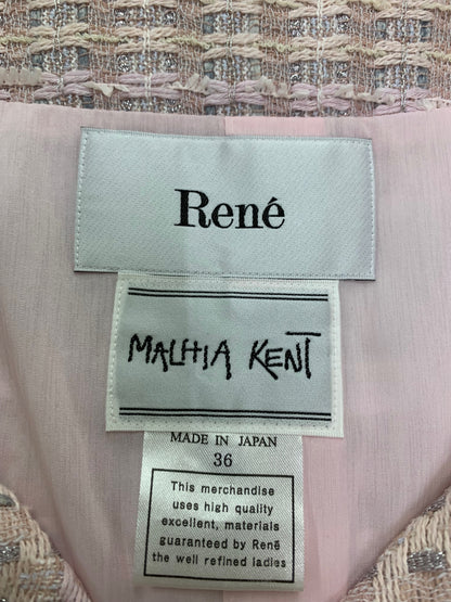 ルネ 6013320 ジャケット 36 ピンク MALHIA KENT ツイード パール IT5B2N751JVW