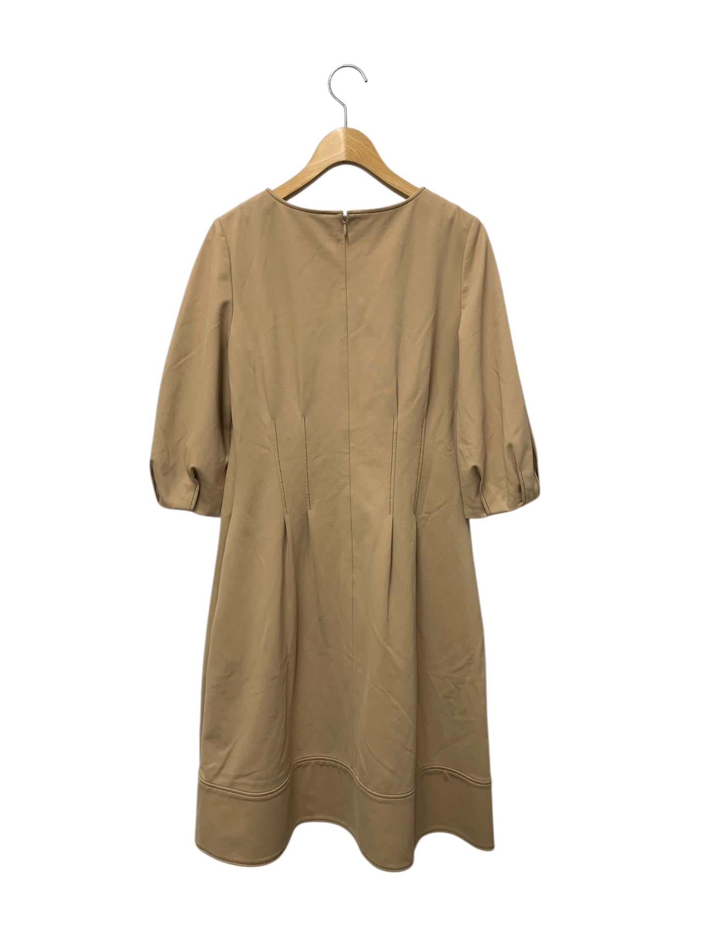 エムズグレイシー 011124 ワンピース 38 ベージュ リボン ステッチ IT14R4PANEOW