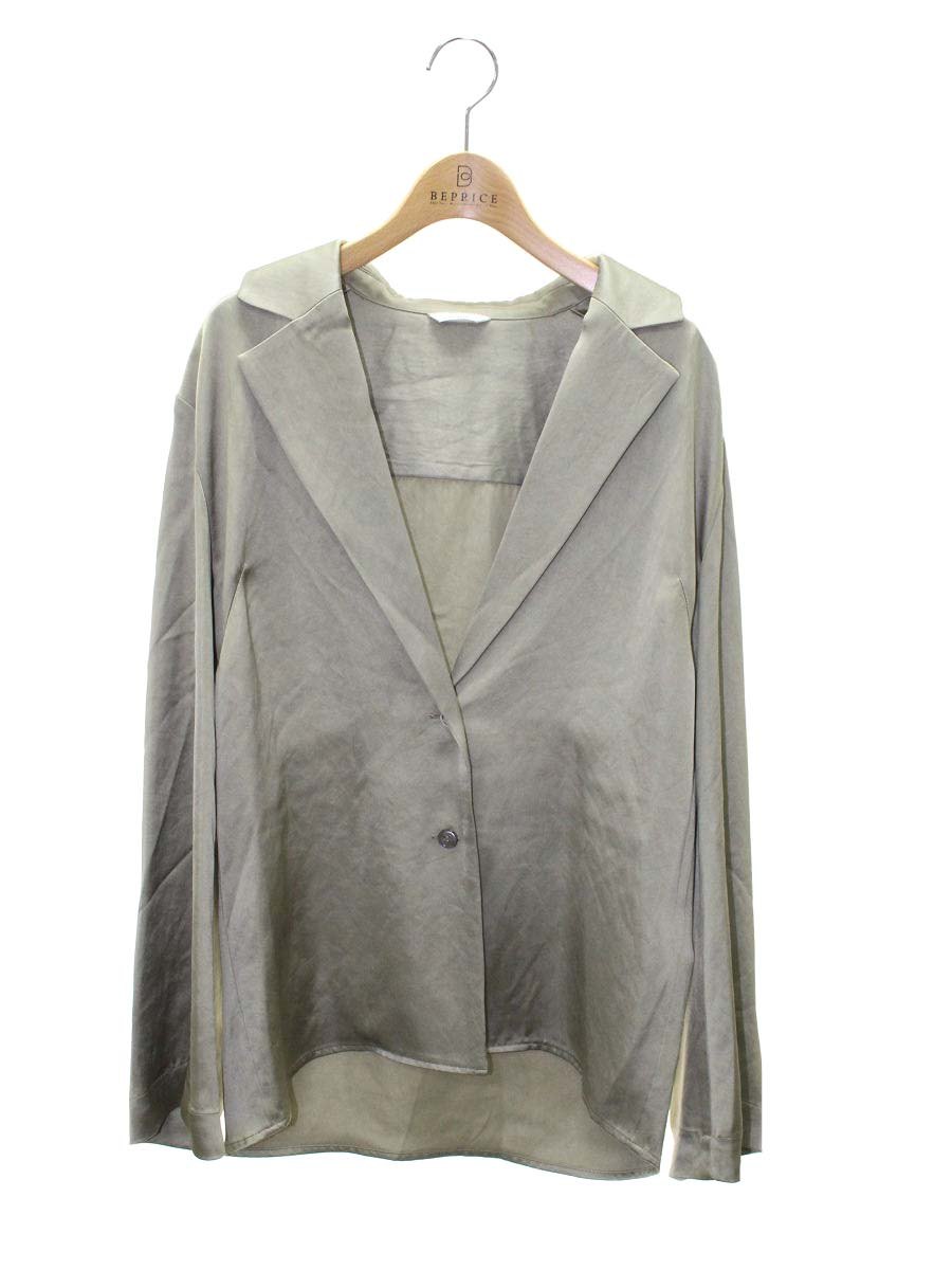 クラネ サテン テーラードシャツ 16122-4132 ブラウス 1 カーキグリーン ITH8HVXINIF8