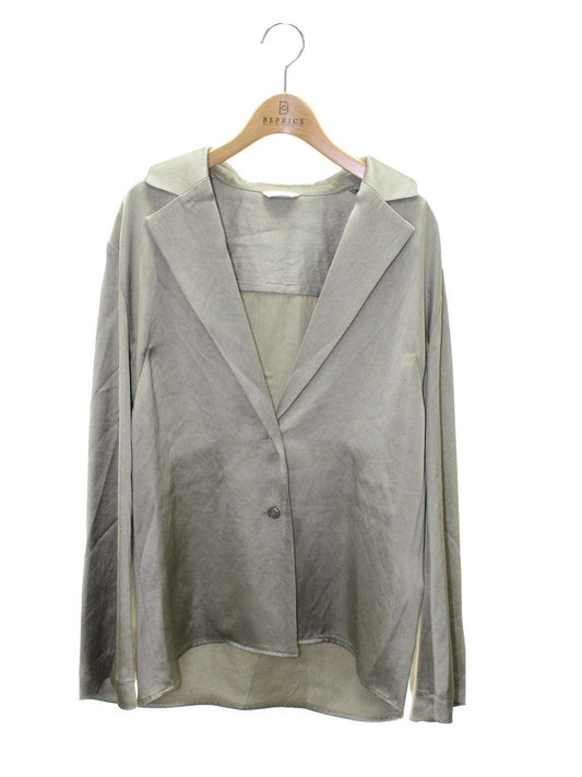 クラネ サテン テーラードシャツ 16122-4132 ブラウス 1 カーキグリーン ITH8HVXINIF8