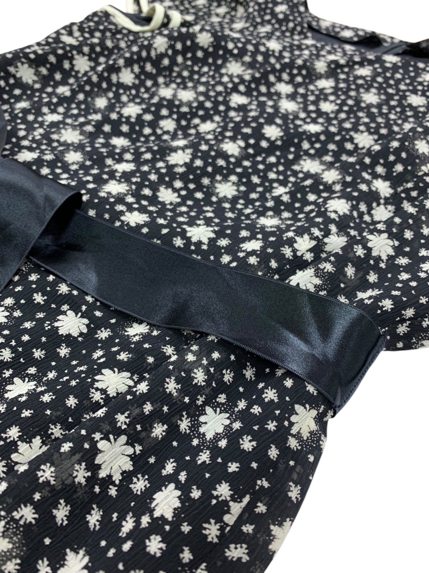 エムズグレイシー 821387 ワンピース 40 ブラック 花 リボン ITHAU5CXE47O