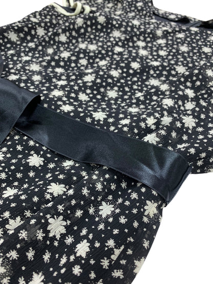 エムズグレイシー 821387 ワンピース 40 ブラック 花 リボン ITHAU5CXE47O