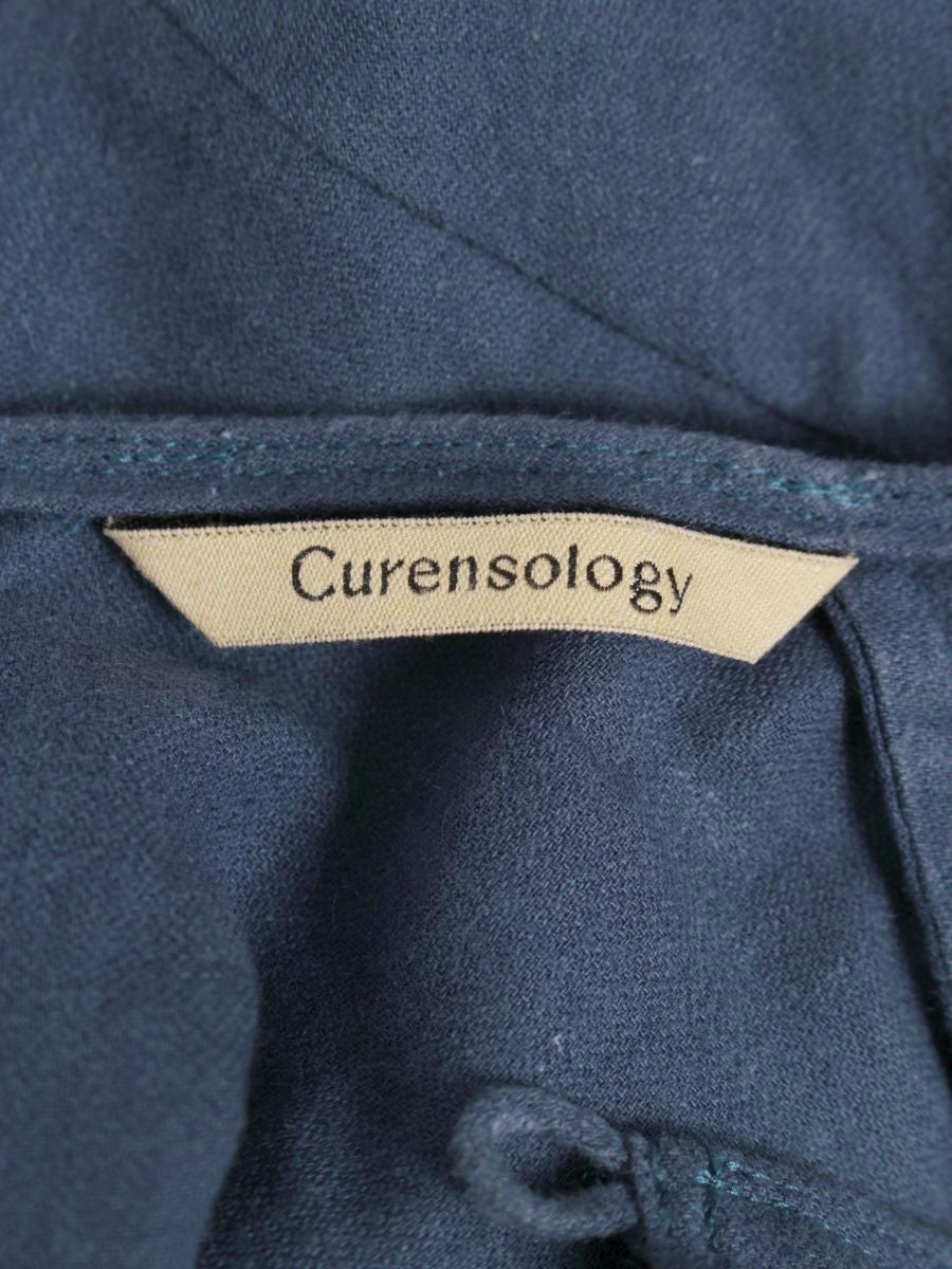 カレンソロジー CL209003ER シャツワンピース 36 ネイビー リネン混 パフスリーブ ITL25WB68IGU