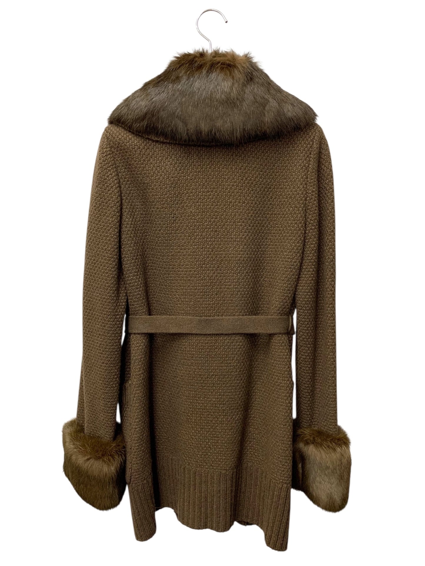 ハロッズ 14521211 ニットジャケット ブラウン ラビットファー IT0YYOK0RASY