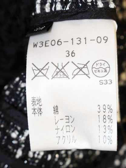 コトゥー W3E06-131-09 ジャケット 36 ブラック ノーカラー ツイード ITTQI1VD86NK
