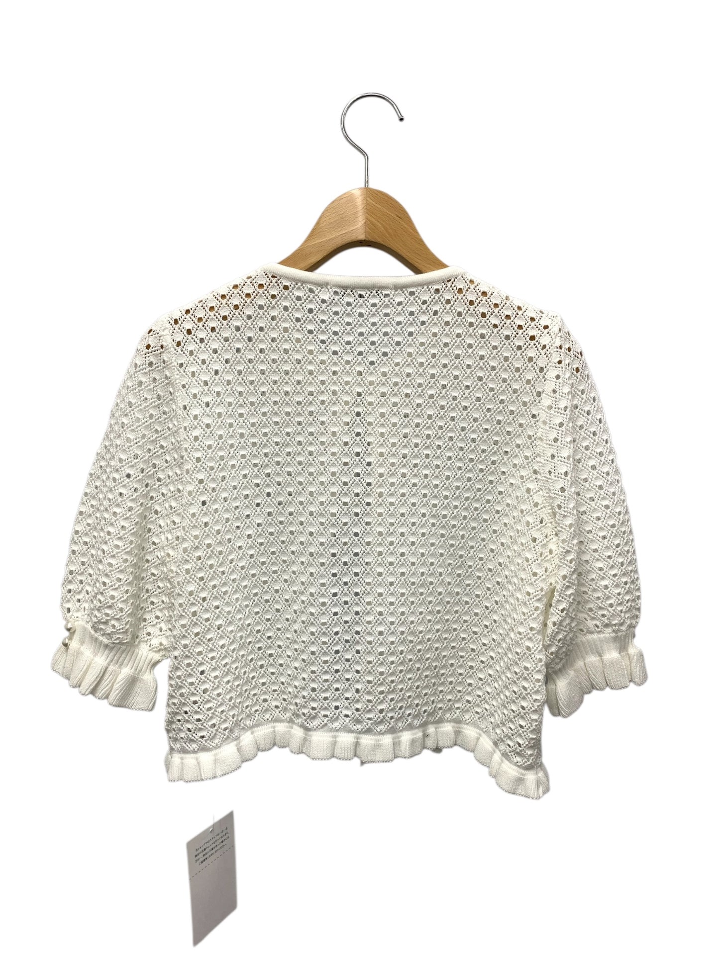 ルネ 6422550 カーディガン 36 ホワイト リボン フェイクパール IT1VQFNCCF68