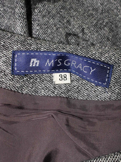 エムズグレイシー 127557 スカート 38 グレー フラワーモチーフ ウール ベロア ITDLIW553BHE