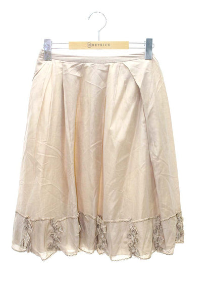 フォクシーブティック 25149 スカート 38 ベージュ シルクコットン ITNMKAUW7CZG