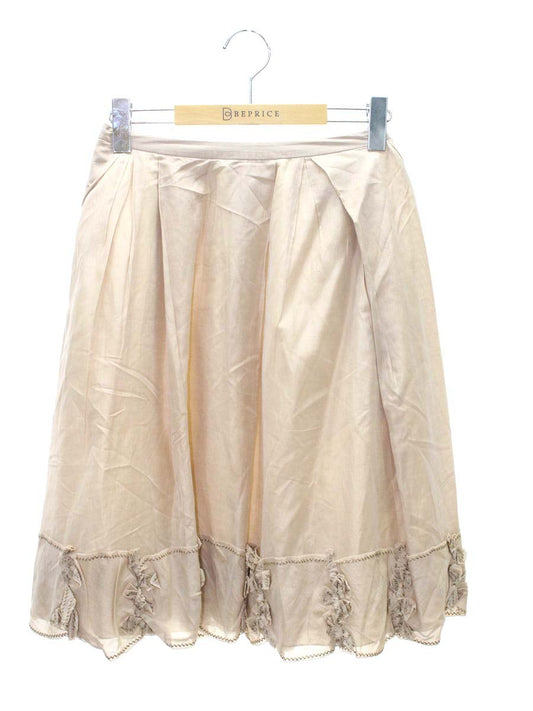 フォクシーブティック 25149 スカート 38 ベージュ シルクコットン ITNMKAUW7CZG