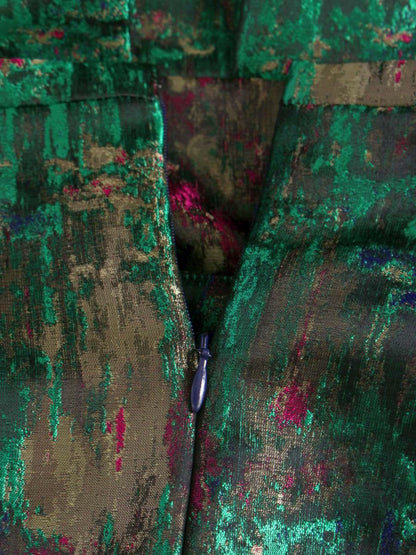 エムズグレイシー 011516 ワンピース 38 グリーン 絵画調 リボン ITGH6E2EPSPO