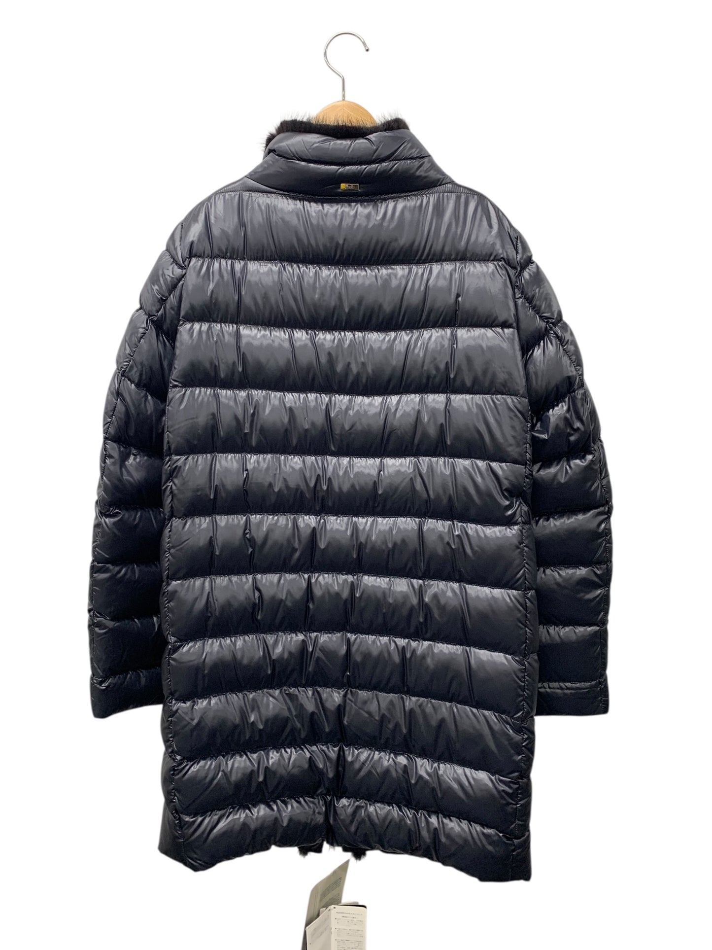 ヘルノ PI0713D 12017 9300 ダウンコート 46 ブラック ミンクファー IT4S7QV5ND4S