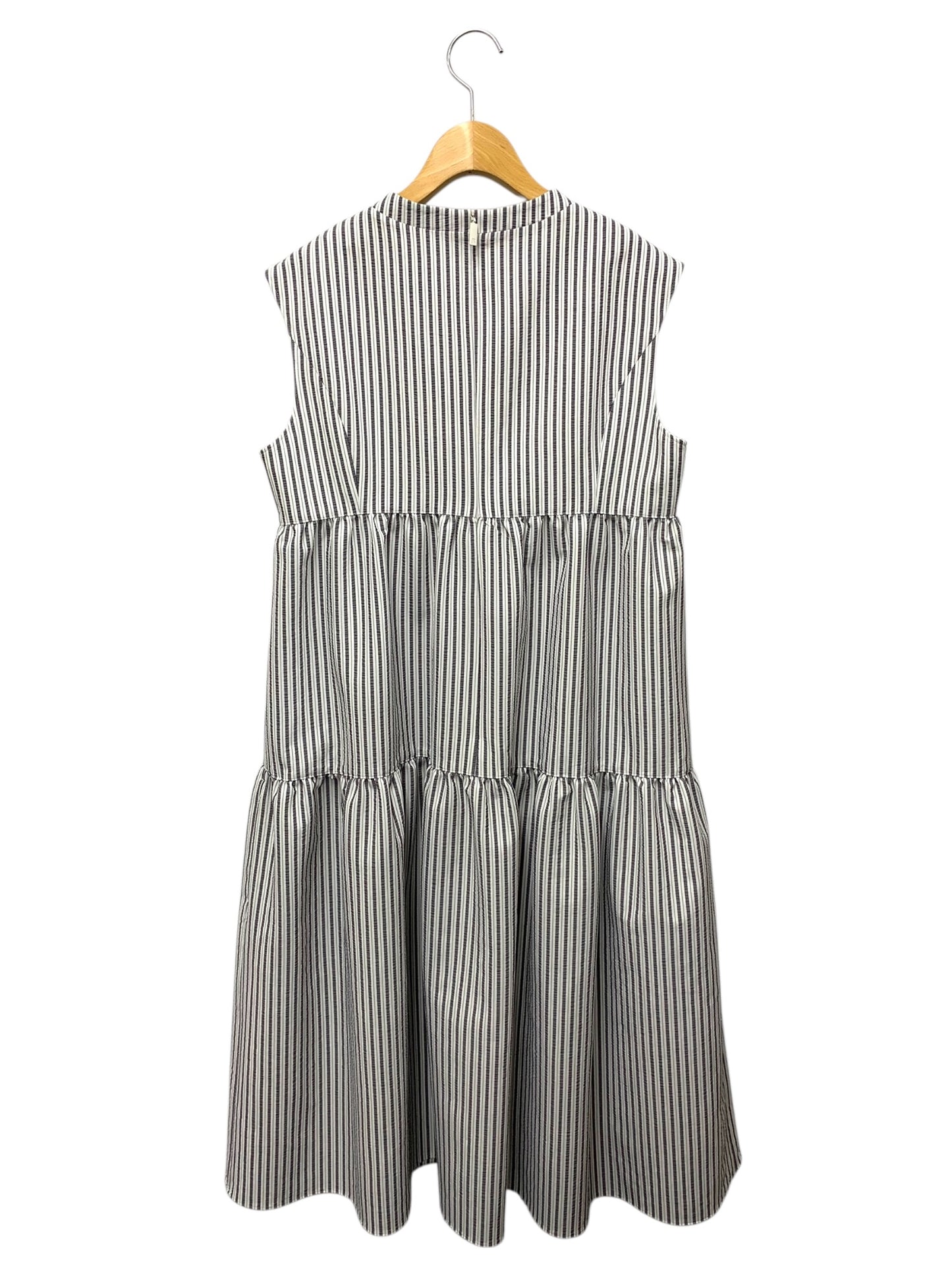 ルネ Soft Light Stripe Dress 5526180 ワンピース 38 グレー ストライプ ITKM9FXJX7TS