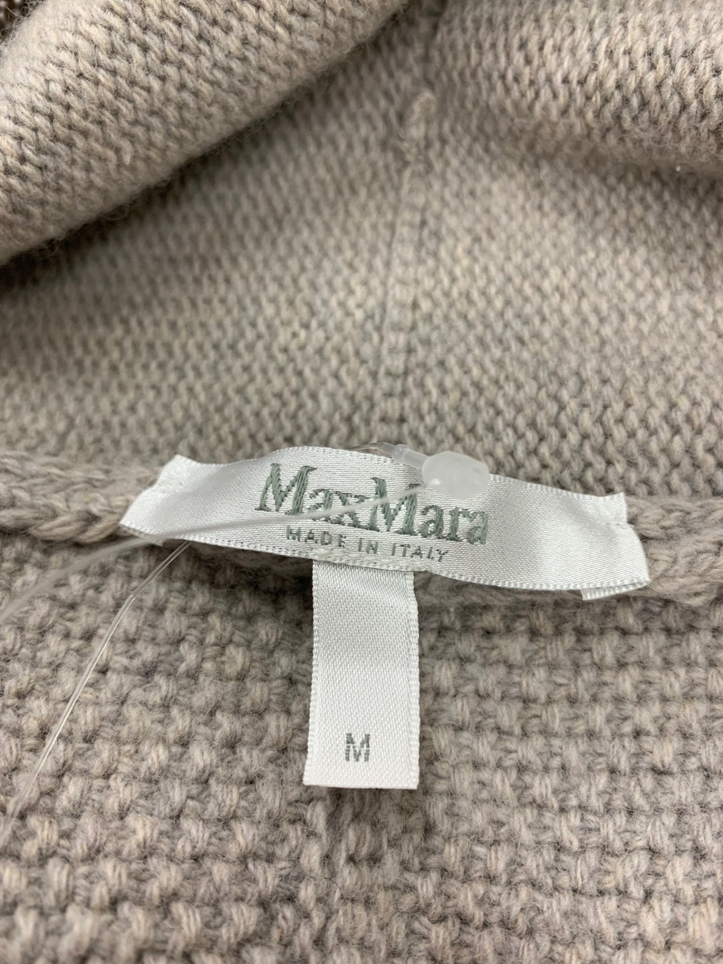 マックスマーラ カーディガン Ⅿ グレージュ ウール 白タグ IT6PU93K7ECQ