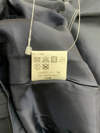 エムズグレイシー 819104 コート 40 ネイビー ステッチ フリル リボンベルト付き ITHIDSMRCPJM