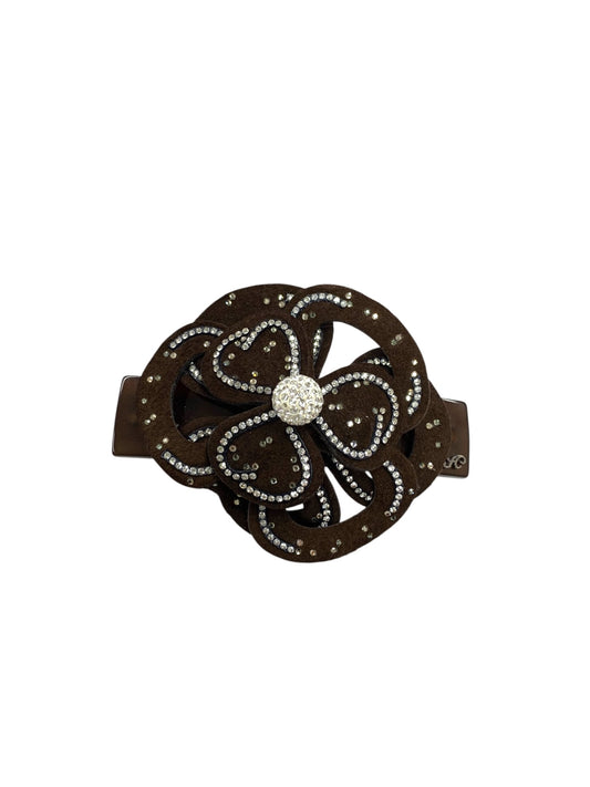アッカ バレッタ ブラウン ヘアアクセサリー フラワーモチーフ ラインストーン ITY7L8841WD8