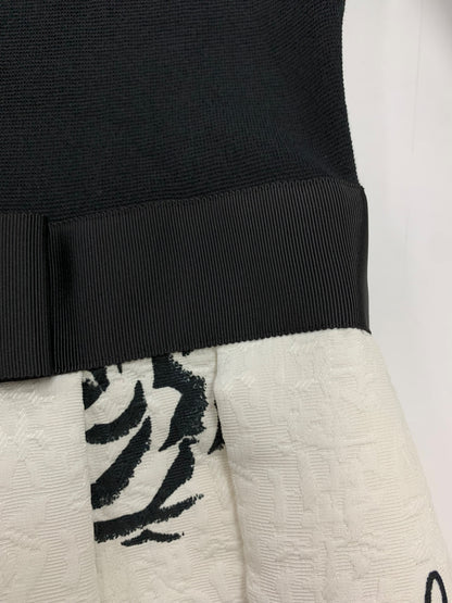 エムズグレイシー 411108 ワンピース 38 ブラック ローズモチーフ IT10ZWPS8C0K