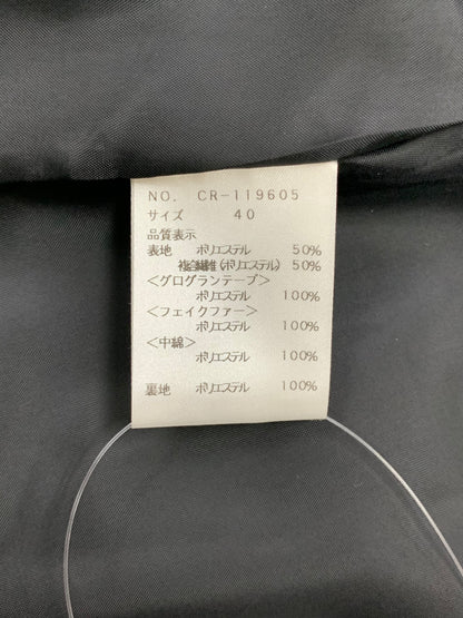 エムズグレイシー 119605 中綿コート 40 ブラック フェイクファー リボン ITQ1MAMRI03G