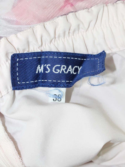 エムズグレイシー 417334 スカート 38 ピンク フラワー プリントチュール ITM0PAARDYFW