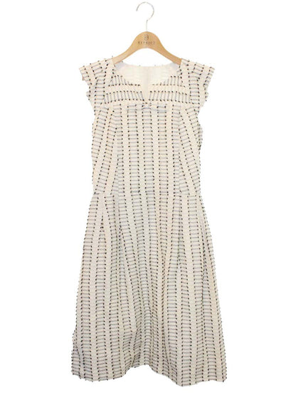 ルネ 6726590 ワンピース 34 ホワイト リボン タックフレア ITWDB6ZH24UW