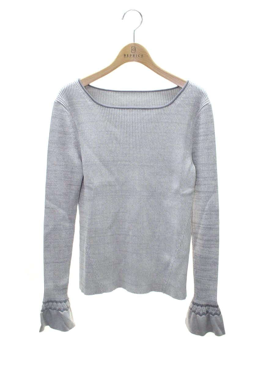 アディアム 41727 トップス S グレー ニット 袖フリル ITFZX8LP4AQ4