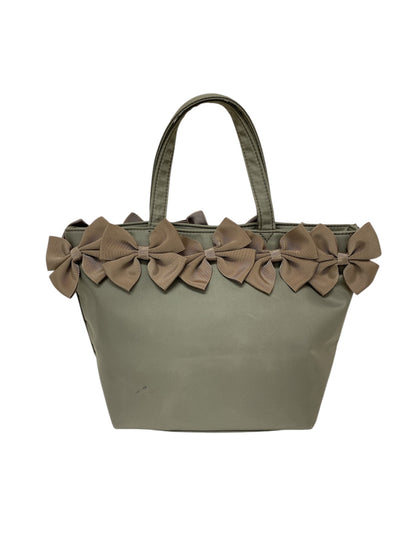 エムズグレイシー Ribbon Pearl Tote 894516 トートバッグ グレージュ ナイロン ITLC13PZCBAG