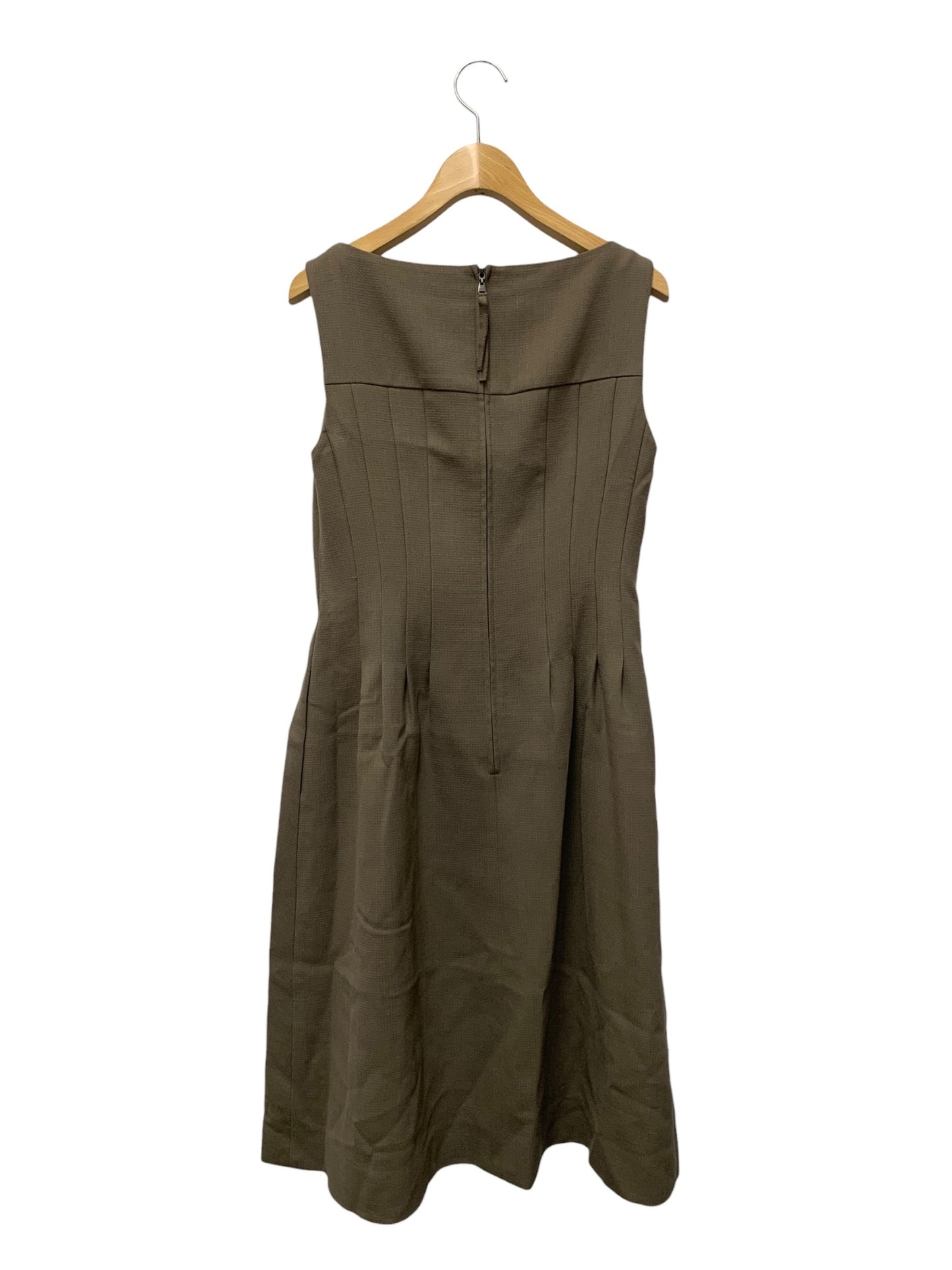 フォクシーブティック ドレス マグノリア 39713 ワンピース 38 ブラウン クルーネック バックジップ ITS2JEPYIFXS