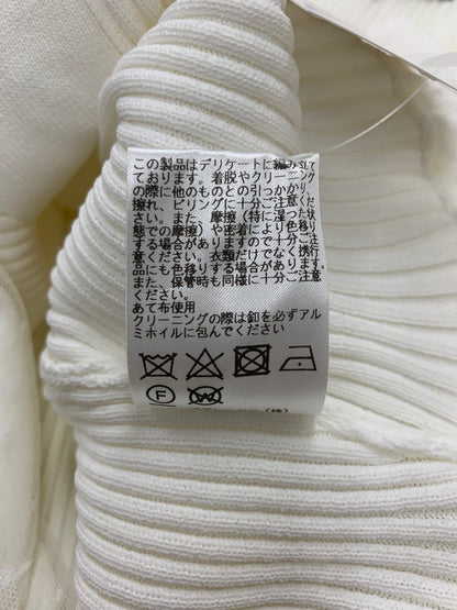 エムズグレイシー リボン刺繍入りペプラムニット 318111 カーディガン 38 ホワイト リボンモチーフ フリル ITSFDNPSAW0O 【SALE】