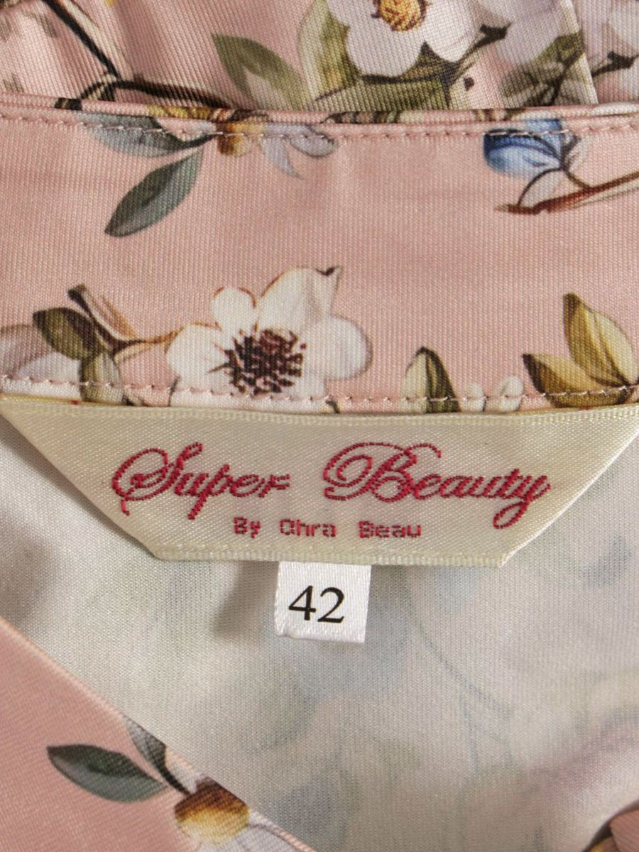スーパービューティー ワンピース 42 ピンク 花柄 リボンチャーム付き ITMFLS7K5B9U